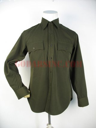 WWII US Army AirForce Officer NCO's Dark Olive Drab Service Shirt