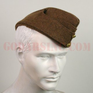 WWII British Army Khaki Brown Wool FS Cap (Field Service Cap)