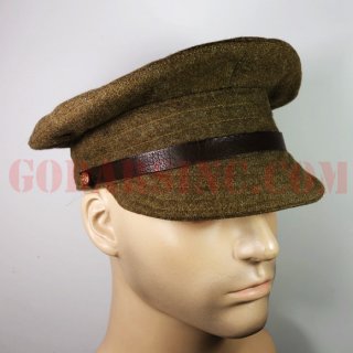 WW1 British Army Soft Visor Brown Wool Trench Cap