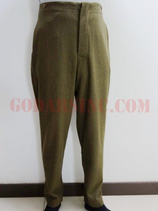 WWI Canadian Army Brown-green Wool SD Trousers