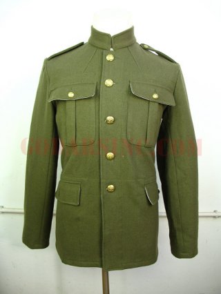 WWI Canadian Army Brown-green Wool Service Dress SD Tunic