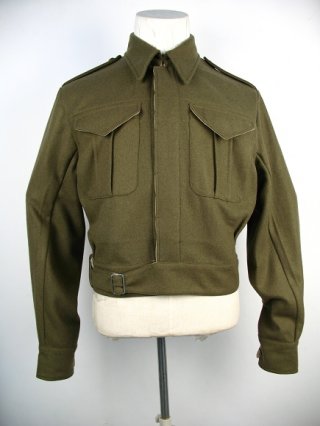 WWII Canadian Army Brown Green Wool Battle Dress Jacket