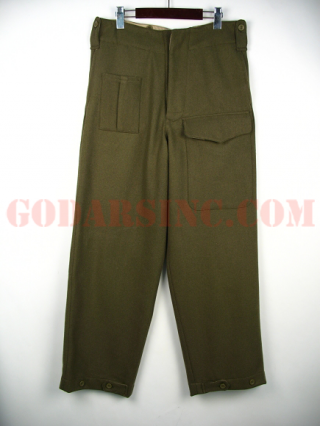 WWII Australian Imperial Force Khaki Green Wool Battle Dress Trousers
