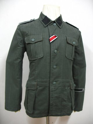 WWII German Waffen SS Reed Green HBT M41 Field Tunic