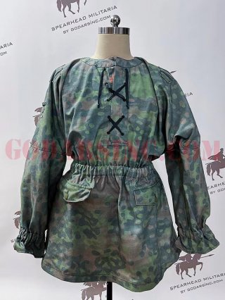 WWII German Waffen SS M42 Plane Tree 1/2 Camo Reversible Smock Pre-washed