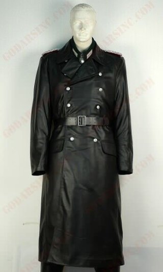 WWII German Officer's Steerhide Leather Great Coat