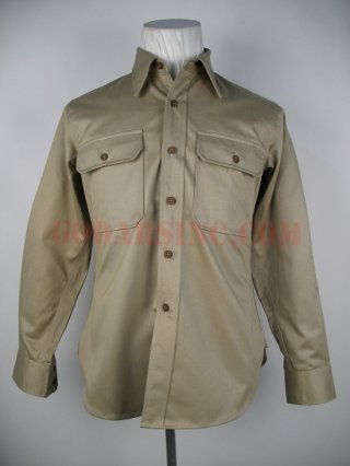 WWII US Army Enlisted EM Khaki Service Shirt