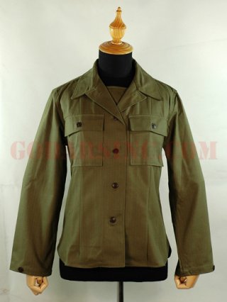 WWII US WAC (Women's Army Corps) Plain Green HBT Fatigue Jacket
