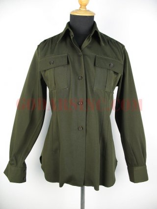 WWII US Women's Army Corps / WAC Olive Green Gabardine Service Shirt