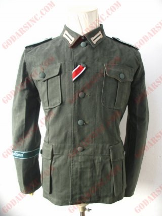 WWII German WH GD Division Reed Green HBT M41 Field Tunic