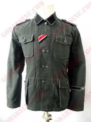 WWII German Elite M43 ReedGreen HBT Field Tunic (Wiking Division)