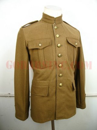 WWI Canadian Army Khaki Brown Wool Service Dress SD Tunic