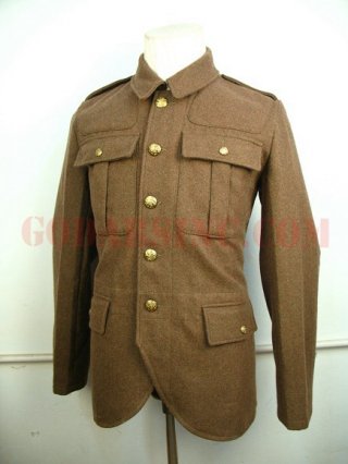 WWI Canadian Army Brown-green Wool Service Dress SD