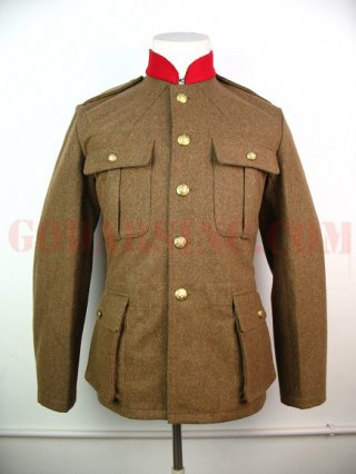 WWI Belgian Army Brown Wool Service Dress Tunic (infantry)
