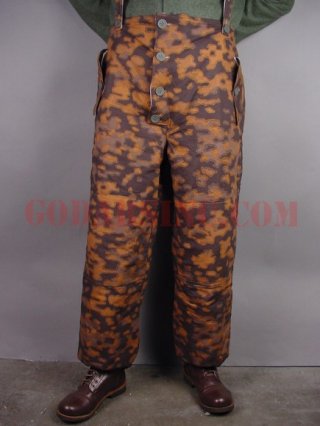 WWII German Waffen SS Autumn Blurred Edge Camo Winter Reversible Trousers