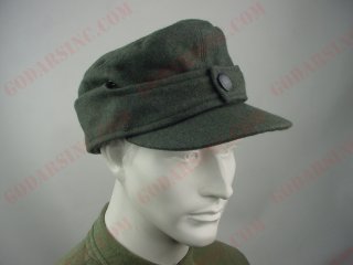 WWII German Waffen-SS Field-grey Wool Single Button M43 Field Cap