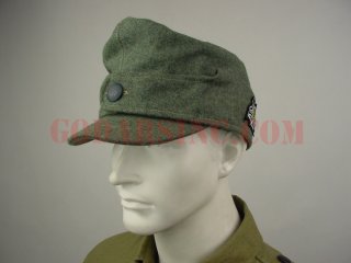 WWII German Gebirgsjager's Single Button Field-grey Wool Bergmutze Cap