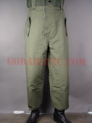 WWII German WH / W.SS Plain Green Winter Reversible Trousers