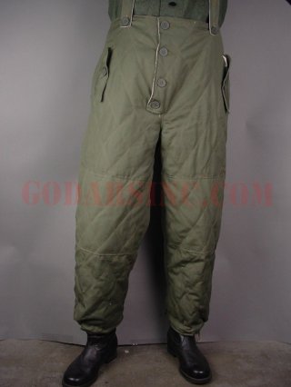 WWII German Luftwaffe Fallschirmjager Plain Green Winter Reversible Trousers