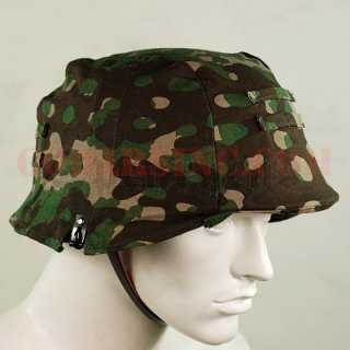 WWII German Waffen-SS TypeII Plane Tree 3/4 Camo Reversible Helmet Cover (with foliage loops)
