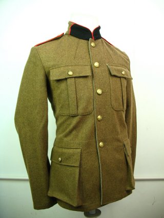 WWI Belgian Army Brown Wool Service Dress Tunic (Artillary)