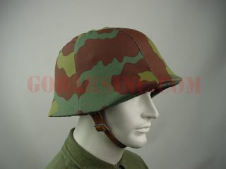 WWII German Waffen-SS "Field-made" Italian Camo Helmet Cover