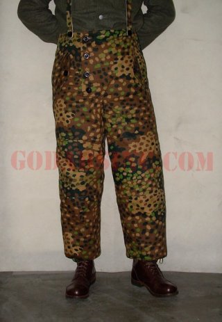 WWII German Waffen SS 44 Dot Camo Winter Reversible Trousers