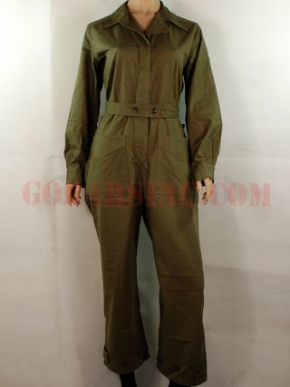 WWII US WAC (Women's Army Corps) Plain Green HBT Fatigue Coverall