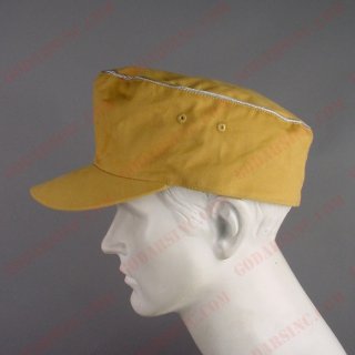 WWII German Waffen-SS Officer Tan Color Tropical Field Cap